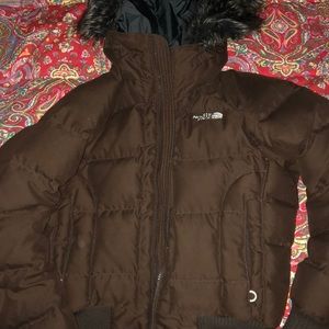 Small Brown North Face Puffer Jacket